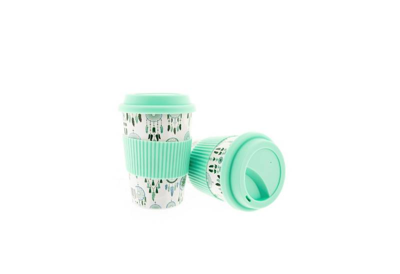 MATO Coffee-to-go-Becher Kaffeebecher To Go, Porzellan Coffee to go Becher mit Deckel 350ml ZH4 von MATO