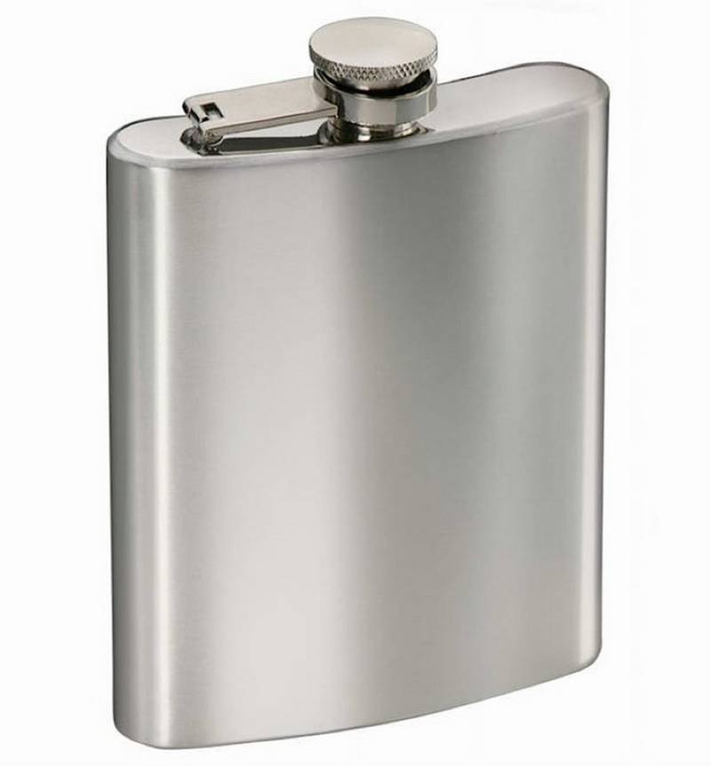 MATO Flachmann „Gordon“ 190 ml gebürsteter Edelstahl mit montiertem Deckel von MATO