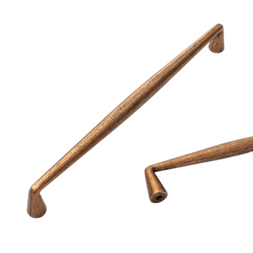 MATOOYA Schrankgriffe aus massivem antikem Messing, Zinklegierung, Vintage-Schubladengriffe für Küche, Kommodengriffe für Schlafzimmer, einfach zu installieren (204 mm), 5 Stück von MATOOYA
