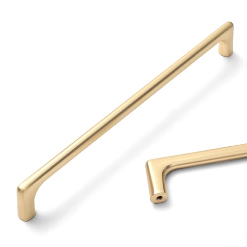 MATOOYA Solide Schrankgriffe, Zinklegierung, Schrank-/Schubladengriffe, gebürstetes Messing, einfach zu installieren, 202 mm, 10 Stück von MATOOYA