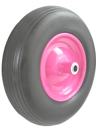 MATRIX Ersatzrad pannensicher Schubkarrenrad PU-Rad pink Stahlfelge 4x8 von MATRIX