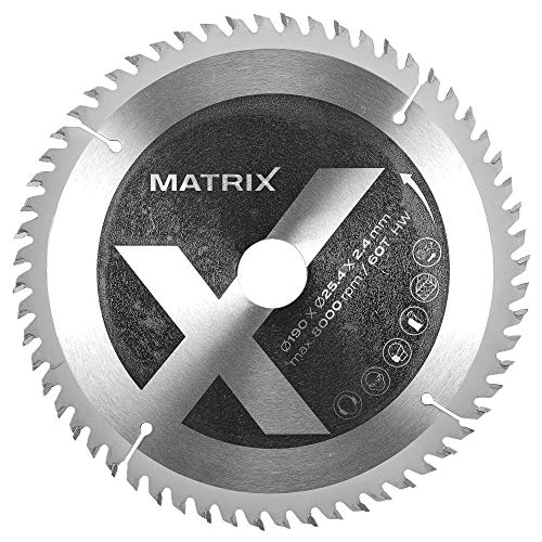 Matrix Sägeblatt Ersatzsägeblatt Kreissägeblatt 190 x 24,4 für Kappsäge Gehrungssäge Tauchsäge Kreissäge HW 60 Zähne mit Reduzierstück von MATRIX