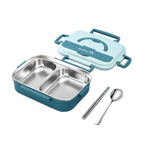 MATRIXX Bento Box Erwachsene, Brotdose mit Trennfächern Set, Brotbox für Mädchen & Jungen, Kinder und Erwachsene, Brotdose(Blue,2 Check) von MATRIXX