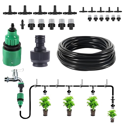 10 M Gartenbewässerungsschlauch, Hochflexibler & Leichter Bewässerungsschlauch aus PVC (4/7 mm), Perfekt für Garten, Gewächshaus, Balkon und Terrasse, Inklusive Praktischen Anschlussstücken von MATSOONY