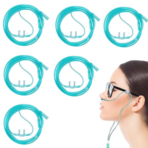 Sauerstoffbrille Nasenbrille – 2M Nasenbrille Für Sauerstoffgerät, 6 StückHochflexibler Schlauch für Atemtherapie, Sauerstoffgeräte, Kompatibel mit Masken, Nasenbrillen von MATSOONY