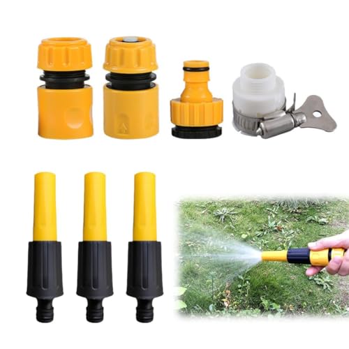 Schlauchverbinder Set 7-tlg. aus robustem ABS-Kunststoff, 1/2 Zoll wasserdichte Gartenschlauch Verbinder für Wasserhahn & Schlauch, inkl. Adapter & Dichtungen - dicht & langlebig Schlauchverbinder Set 7-tlg. aus robustem ABS-Kunststoff, 1/2 Zoll wasserdichte Gartenschlauch Verbinder für Wasserhahn & Schlauch, inkl. Adapter & Dichtungen - dicht & langlebig von MATSOONY