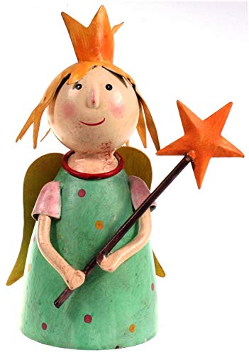 Zaunhocker Prinzessin Dekofigur aus Blech 23 cm mit Stern Figur Metall Deko Garten Balkon von Matteo