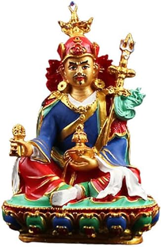 MATTUI Skulpturen Statue Innendekoration Buddha Statuette Guru Padmasambhava Statue Handbemalte Ornamente Kleine Buddha-Statuen von MATTUI