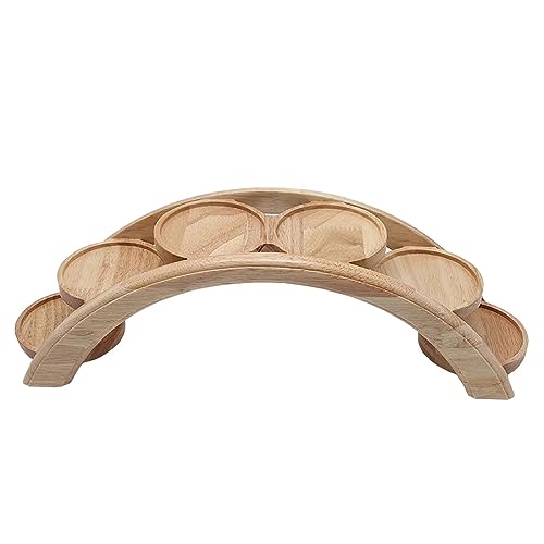 MATYASIGO 1PCS Holz Hot Pot Bogen Brücke Platte Sushi Brücke Boot Geschirr Dessert Dim Sum Teller Sushi Tablett Japanische Küche Sushi Platte (Holz Farbe Sechste Schicht) von MATYASIGO