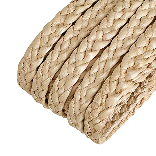 MATYASIGO 45 Meter Typha Pflanze Stroh Zöpfe Seil Handarbeit Gewebe DIY Gras Basteln Material Home Rural Möbel Korb Stuhl Dekor (Breite 0,9–1,1 cm) von MATYASIGO
