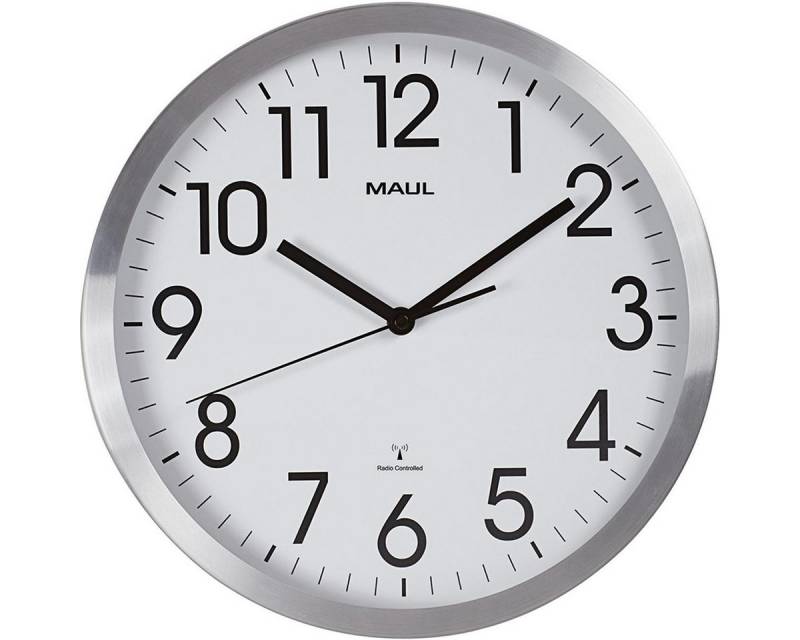 MAUL Uhr MAUL Wanduhr/Funkuhr MAULmove, Durchmesser: 300 mm, silber von MAUL