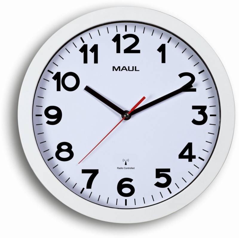 MAUL Uhr Wanduhr MAULstep 30cm weiß. von MAUL