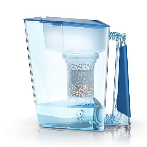 MAUNAWAI NEU: Wasserfilter Premium Bio Made in Germany inkl. 1 Trinkwasserkanne +1 Filterkatusche und Filterpad (für 3 Monate) - Hellblau, Trinkwasserfilter + Filterkanne von MAUNAWAI
