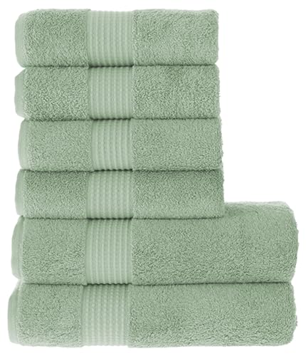 MAURAHOME Luxus Badetüch Set 100% Baumwolle. Hotel & Spa Qualität. 2 große Badetücher 70x140, 4 große Handtücher 50x100. Schnell trocknende Frottiertücher. Weich, plüschig und stark saugfähig. von MAURAHOME