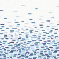 Blauer quadratischer Stoff-Duschvorhang 180x200 cm. von MAURER