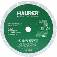 Maurer - Disco corte madera / plastico ø 230 x 1,6 mm. von MAURER