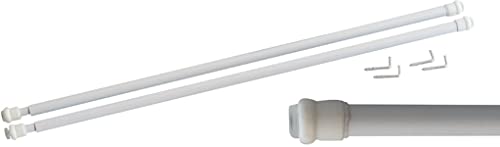 MAURER 5340022 Gardinenstange, ausziehbar, 60/105 cm, mit Federdruckfeder, Halterungen und Saugnäpfen (2 Stück) von MAURER