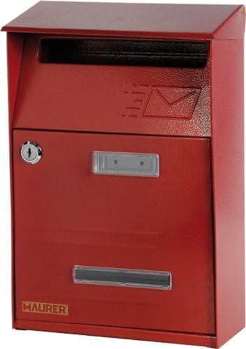 Maurer Briefkasten aus Stahl lackiert Rot Mod. Signal von MAURER