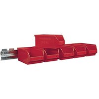 Sichtlagerkastenset H50xB602xT100mm Stahl verzinkt mit Sichtlagerkästen 6 x MK6 rot Sichtlagerkastenset H50xB602xT100mm Stahl verzinkt mit Sichtlagerkästen 6 x MK6 rot von MAUSER