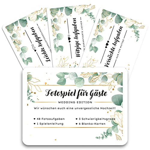 Fotospiel Hochzeit Eukalyptus für Gäste - Lustiges Hochzeitsspiel mit kreativen Fotoaufgaben für unvergessliche Erinnerungen (54 Karten) von MAVANTO