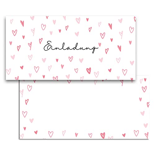 MAVANTO Einladungskarten Hochzeit, Standesamt, Geburtstag - Blanko Einladungskarten Set für feierliche Anlässe (Herzchen, 15x Stück) von MAVANTO