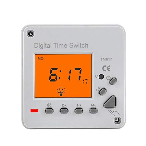 MAVIS LAVEN Schalttimer - Digitaler Elektrischer, Langlebiger, Programmierbarer Smart Control-Schaltertimer Mit Hintergrundbeleuchtung (220 VAC TM617-2) von MAVIS LAVEN