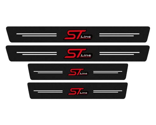 4 Stück Auto Einstiegsleisten Schutzfolie für Ford ST Stline line Focus 3 2 MK2 MK4 MK3, mit Logo Kohlefaser Türeinstiegsschutz Aufkleber Kratzfest Aufkleber,A 4 Stück Auto Einstiegsleisten Schutzfolie für Ford ST Stline line Focus 3 2 MK2 MK4 MK3, mit Logo Kohlefaser Türeinstiegsschutz Aufkleber Kratzfest Aufkleber,A von MAVNES