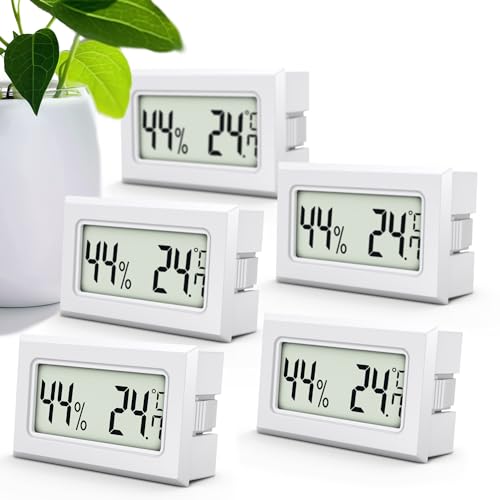 MAVORI® 5 x Thermo Hygrometer mini digital - 2 in 1 Temperatur und Luftfeuchtigkeitsmesser - Mini Thermometer und Hydrometer Feuchtigkeit digital - präzise Messwerte - inkl. Batterien von MAVORI
