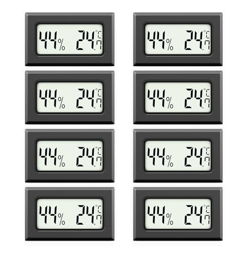 MAVORI® 8 x Thermo Hygrometer mini digital - 2 in 1 Temperatur und Luftfeuchtigkeitsmesser - Mini Thermometer und Hydrometer Feuchtigkeit digital - präzise Messwerte - inkl. Batterien von MAVORI