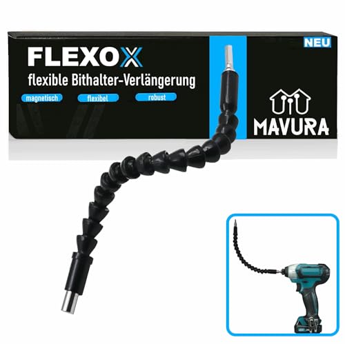FLEXOX Bithalter flexibel Verlängerung schwenkbar magnetisch Bit-Adapter Winkelaufsatz Akkuschrauber zu Winkelaufsatz Akkuschrauber, Winkelaufsatz Bit Winkelaufsatz Akkuschrauber Bohrer von MAVURA