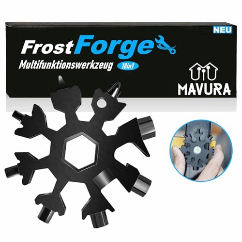 FrostForge 18in1 Multi Werkzeug Schneeflocke Schneeflocken, Edelstahl Multifunktionswerkzeug Geschenk Gadget von MAVURA