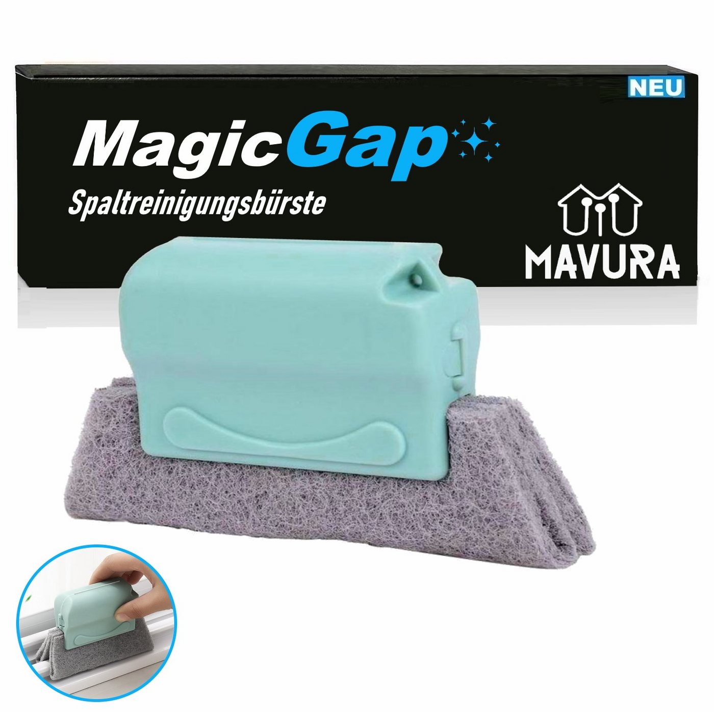 MAVURA Fugenbürste MagicGap Magische Reinigungsbürste Spaltreinigungsbürste, (Rillenreinigung Fensterrillen Rillenbürste), kleine Bürste Tür Rahmen Bad Küche Bürste Fenster Spalt von MAVURA