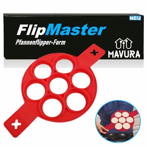 MAVURA FlipMaster Flipper-Form Pfannenwender Silikon Eier, Pfannkuchen Maker Omelett Wender Küchenhelfer Backform von MAVURA