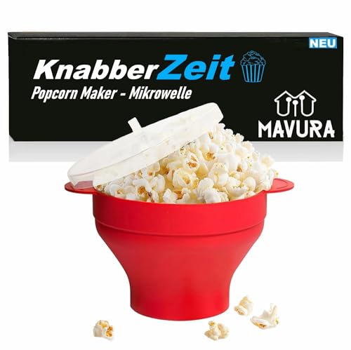 KnabberZeit Popcorn Maker für Mikrowelle Popcorn Popper ohne Öl, Silikon Schüssel Popcornschüssel faltbar von MAVURA