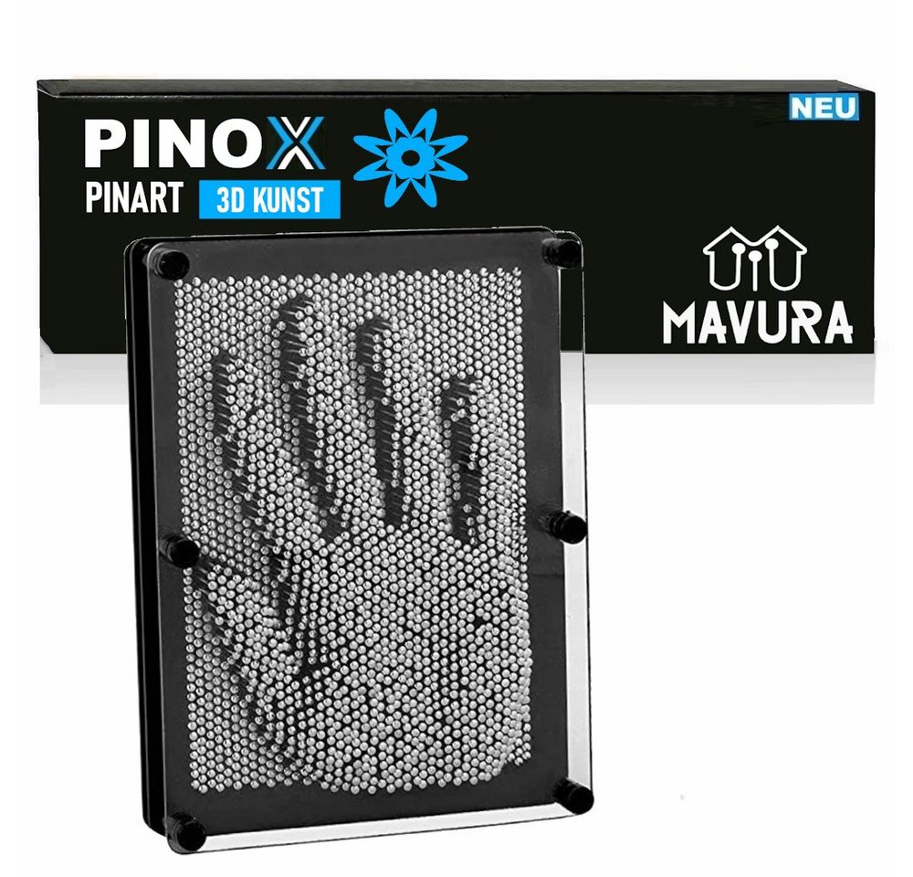 MAVURA Bild PINOX Pinart 3D Nagelbild Pinpression Nagelbrett, Metall Retrospiel Deko für 3D-Abdrücke von MAVURA