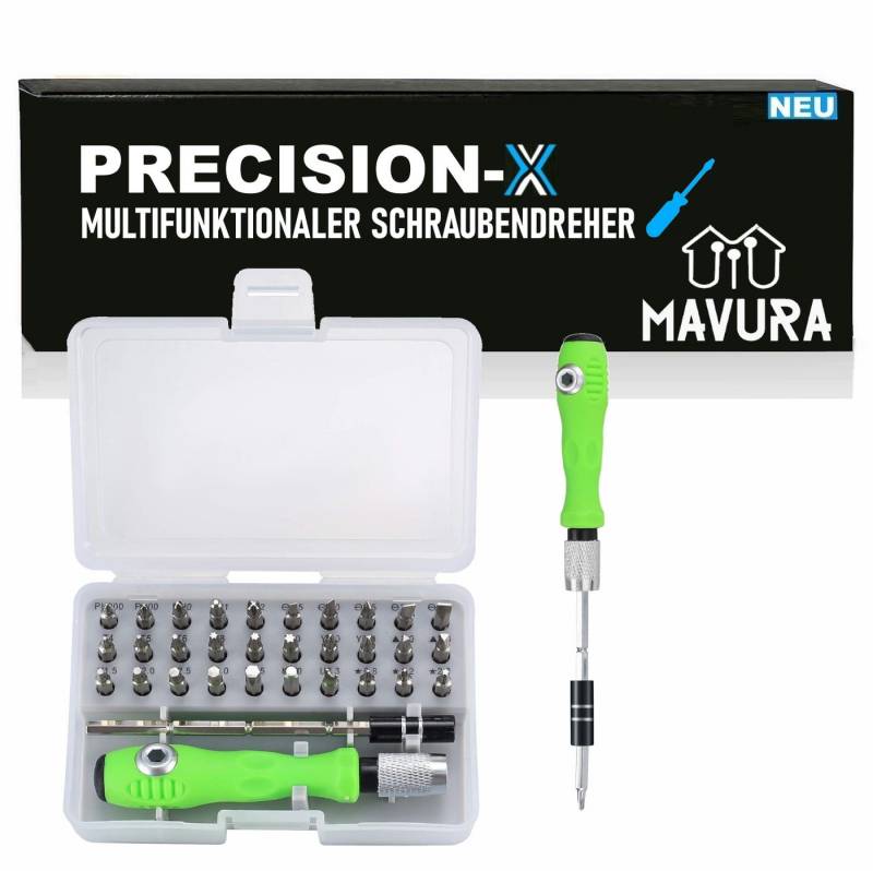 MAVURA Bit-Schraubendreher PRECISION-X Schraubendreher Magnetisch Präzisionsschraubenzieher, Werkzeug Feinmechaniker Feinwerk Bit Set von MAVURA