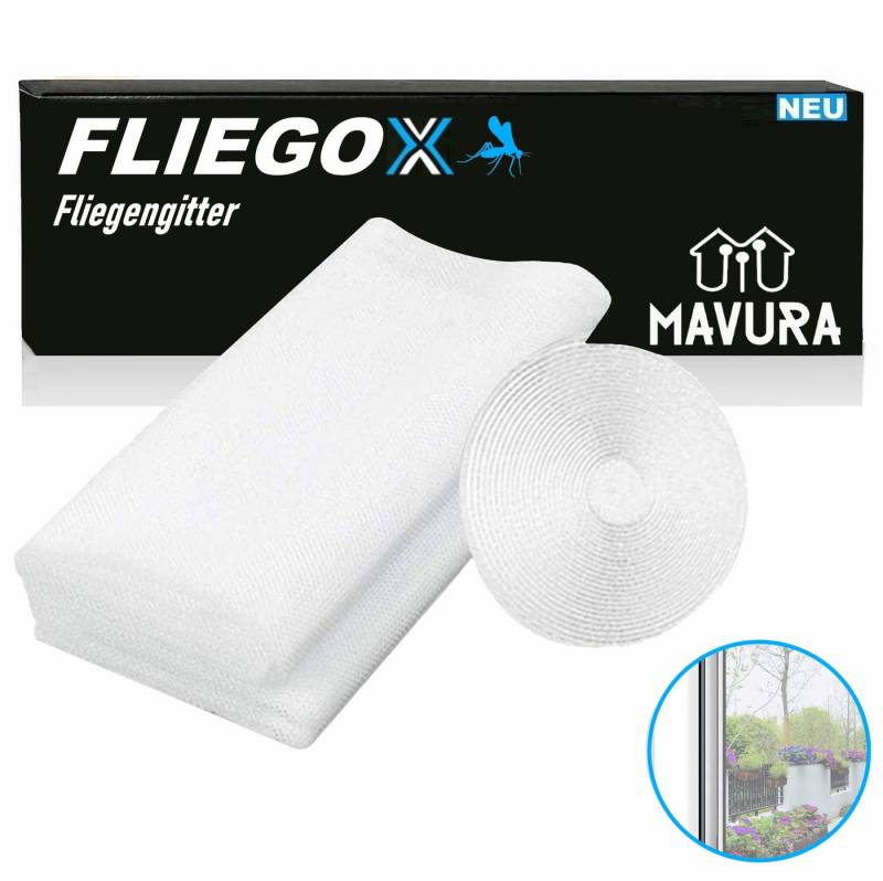 MAVURA Fliegengitter-Gewebe FLIEGOX Fliegengitter Fliegennetz Insektenschutz Fenster Mückenschutz, (Mückennetz Fliegen Mücken Netz Gitter Fensternetz), Moskitonetz Selbstklebend zuschneidbar 150 x 180cm von MAVURA