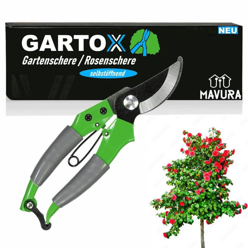MAVURA Gartenschere GARTOX Gartenschere Rosenschere Astschere Heckenschere, Rebenschere Blumenschere Garten Arbeit Schere selbstöffnend von MAVURA