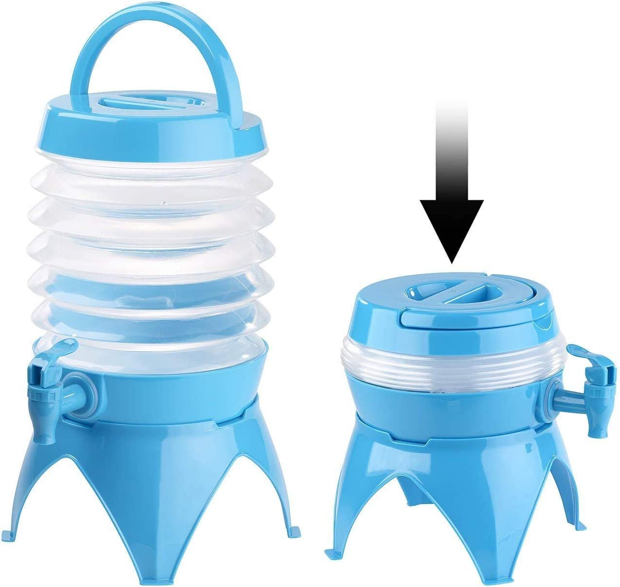 MAVURA Getränkespender Faltbarer Getränkespender Wasserspender Wasserkanister Wasserbehälter Party- & Camping Fässchen Wasser Spender Kanister Behälter faltbar mit Aufsteller 3,5L von MAVURA