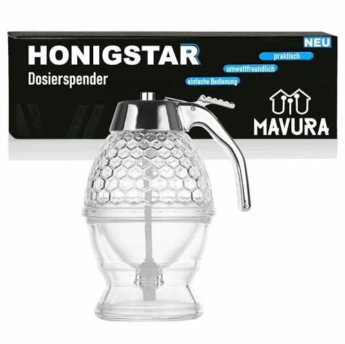 HONIGSTAR Honig Spender Honigtopf Dosierer Honigbirne Sirup Dosierspender Dispenser Dosierpumpe Pumpspender Geleespender von MAVURA