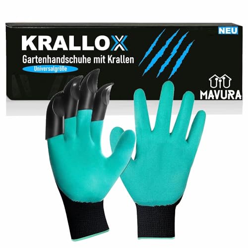 MAVURA KRALLOX Krallenhandschuhe Garten Handschuhe mit Krallen zum Graben Universalgröße für Damen & Herren von MAVURA