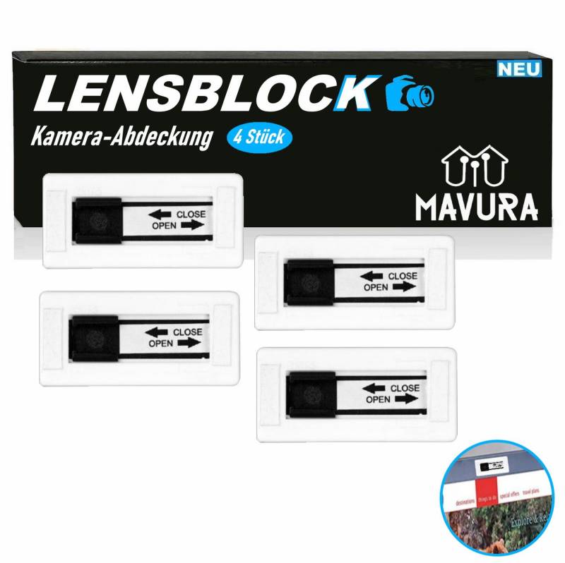 MAVURA Abdeckkappe LENSBLOCK Kamera Abdeckung Web Cam Camera Cover Slider, Sichtschutz Privacy für Handy Laptop Macbook Ipad [4er Set] von MAVURA