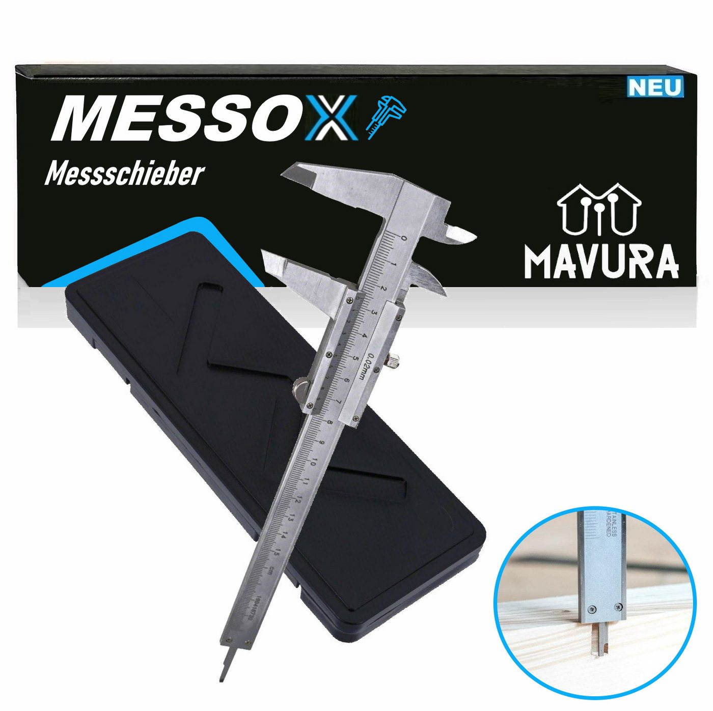 MAVURA Messschieber MESSOX Schieblehre Edelstahl Messschieblehre Metall Messlehre, Messen Schublehre Analog MAVURA Messschieber MESSOX Schieblehre Edelstahl Messschieblehre Metall Messlehre, Messen Schublehre Analog von MAVURA