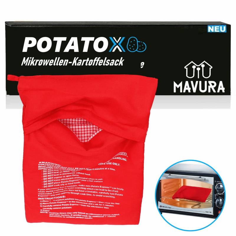 MAVURA Mikrowellenbehälter POTATOX Mikrowellen Kartoffelgarer Kartoffelbeutel Kartoffeltasche, Kartoffelsack Kartoffelkochtasche Kartoffelkocher für Mikrowelle von MAVURA