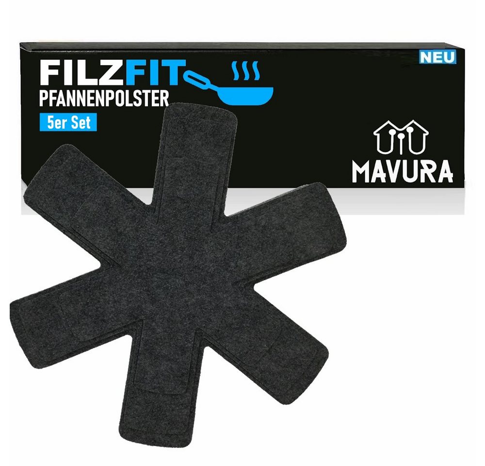 MAVURA Pfannenschoner FILZFIT Pfannenschutz Filz Kratzschutz Stapelschutz Topfschoner, Topfschutz Pfannenschutzeinlagen 5er Set zuschneidbar von MAVURA