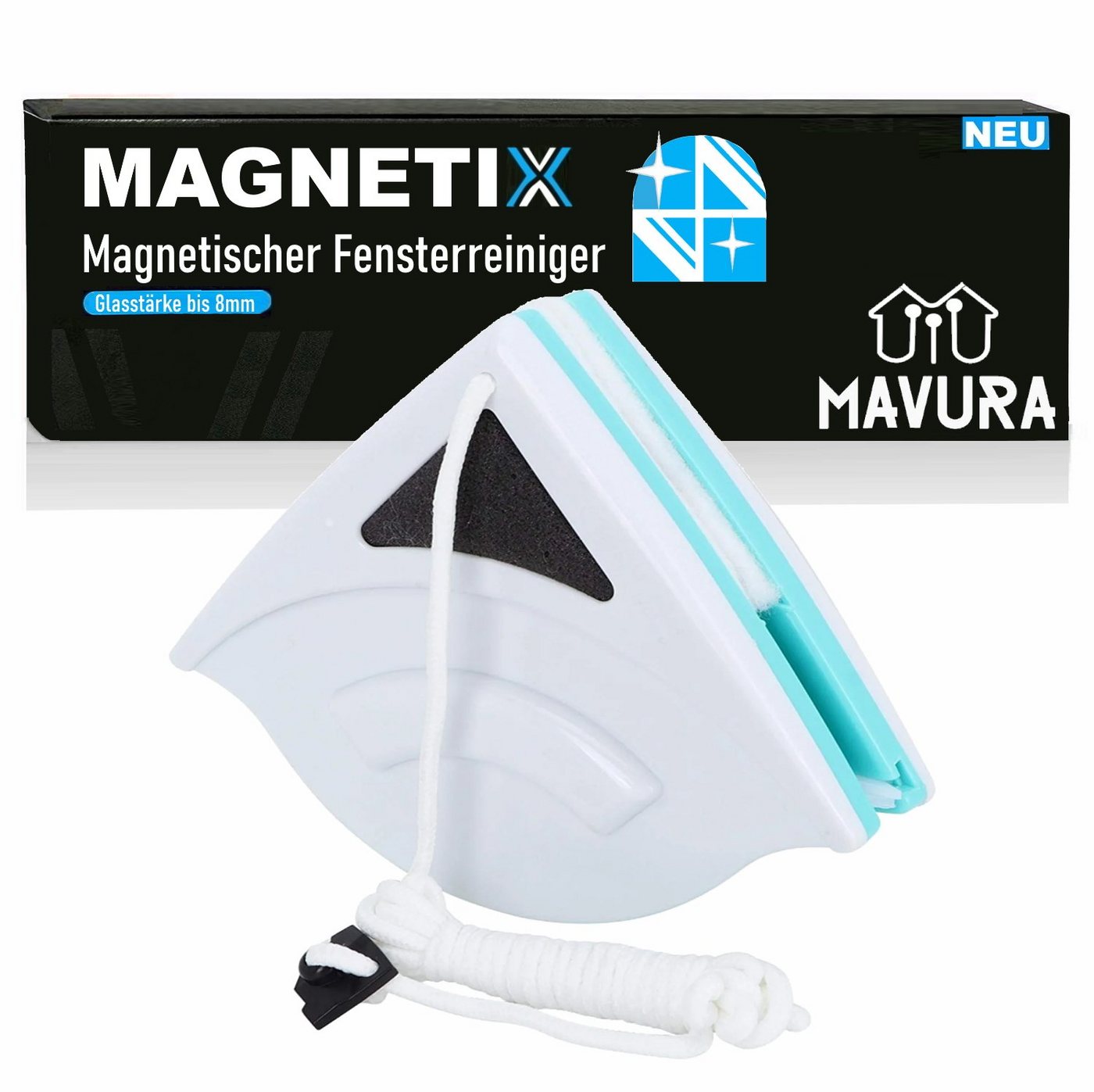 MAVURA Fensterreiniger MAGNETIX magnetischer Fensterreiniger Glaswischer Glasreiniger, Auto KFZ Haus Fenster Reiniger Wischer Abzieher von MAVURA