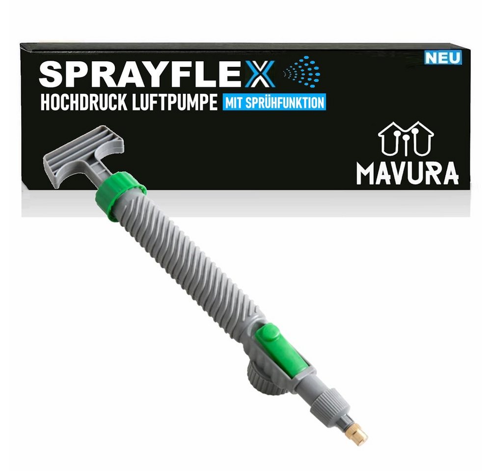 MAVURA Sprühregner SPRAYFLEX Handsprüher Pumpsprüher Handpumpe Drucksprüher, Gartenbrause Flaschen Aufsatz Luftpumpe von MAVURA