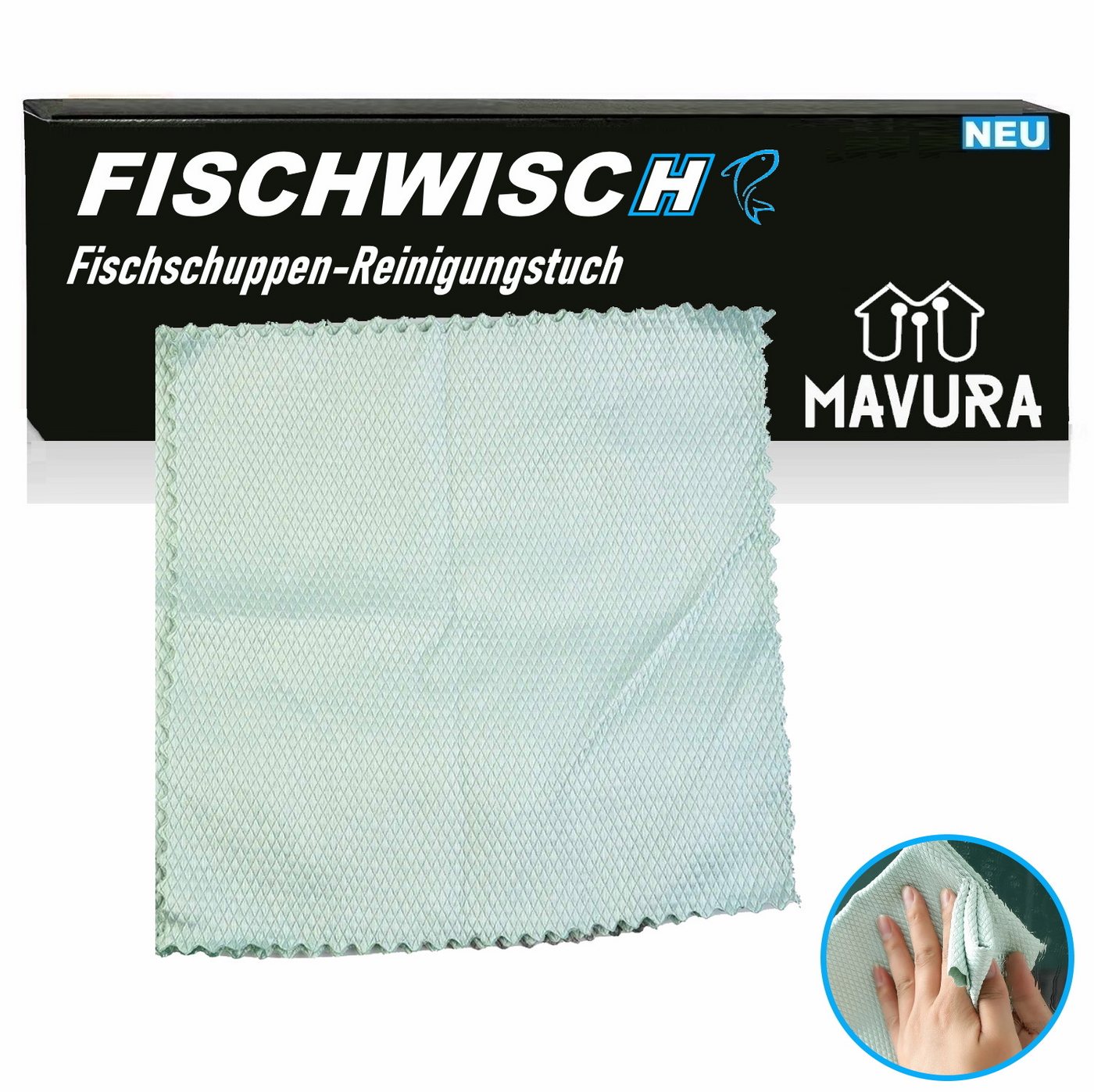 MAVURA Spültuch Fischschuppen Tuch Haushaltstuch Putztuch Putzlappen Mikrofaser Reinigungstuch Glas von MAVURA