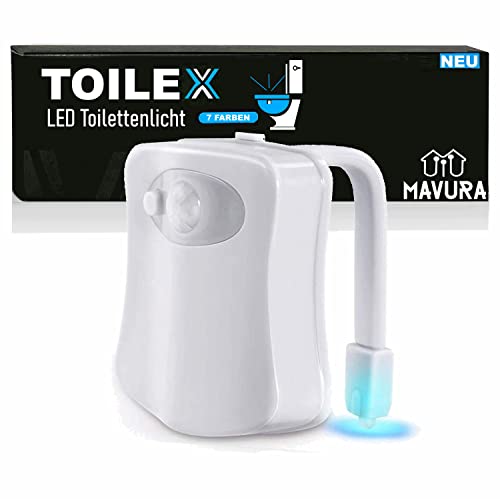 MAVURA TOILEX Toilettenlicht mit Bewegungsmelder Toilettendeckel Lampe, LED fest integriert, Merhfarbig, WC Klodeckel Nachtlicht Toiletten Licht Beleuchtung von MAVURA