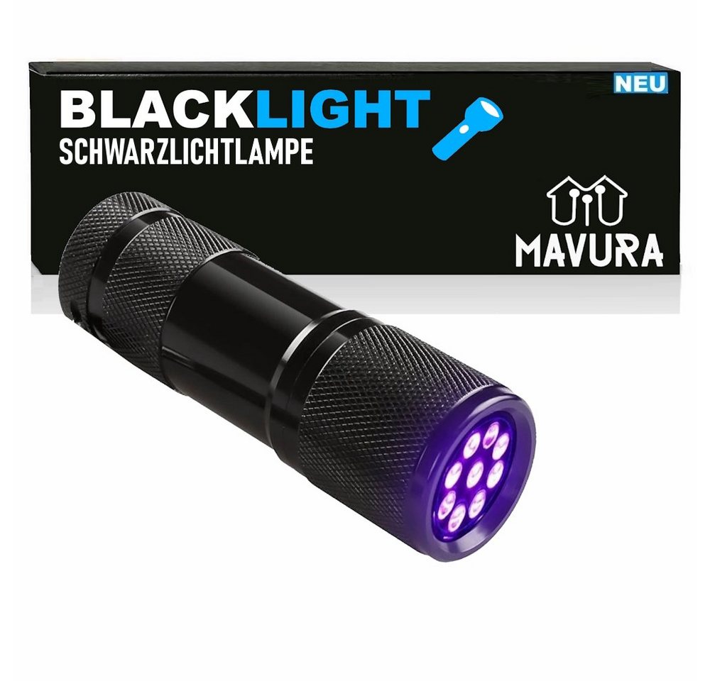 MAVURA Taschenlampe BLACKLIGHT Schwarzlicht LED UV Taschenlicht Schwarzlichttaschenlampe, Ultraviolett Lampe für Bernstein, Urinflecken, Banknoten u.v.m. von MAVURA